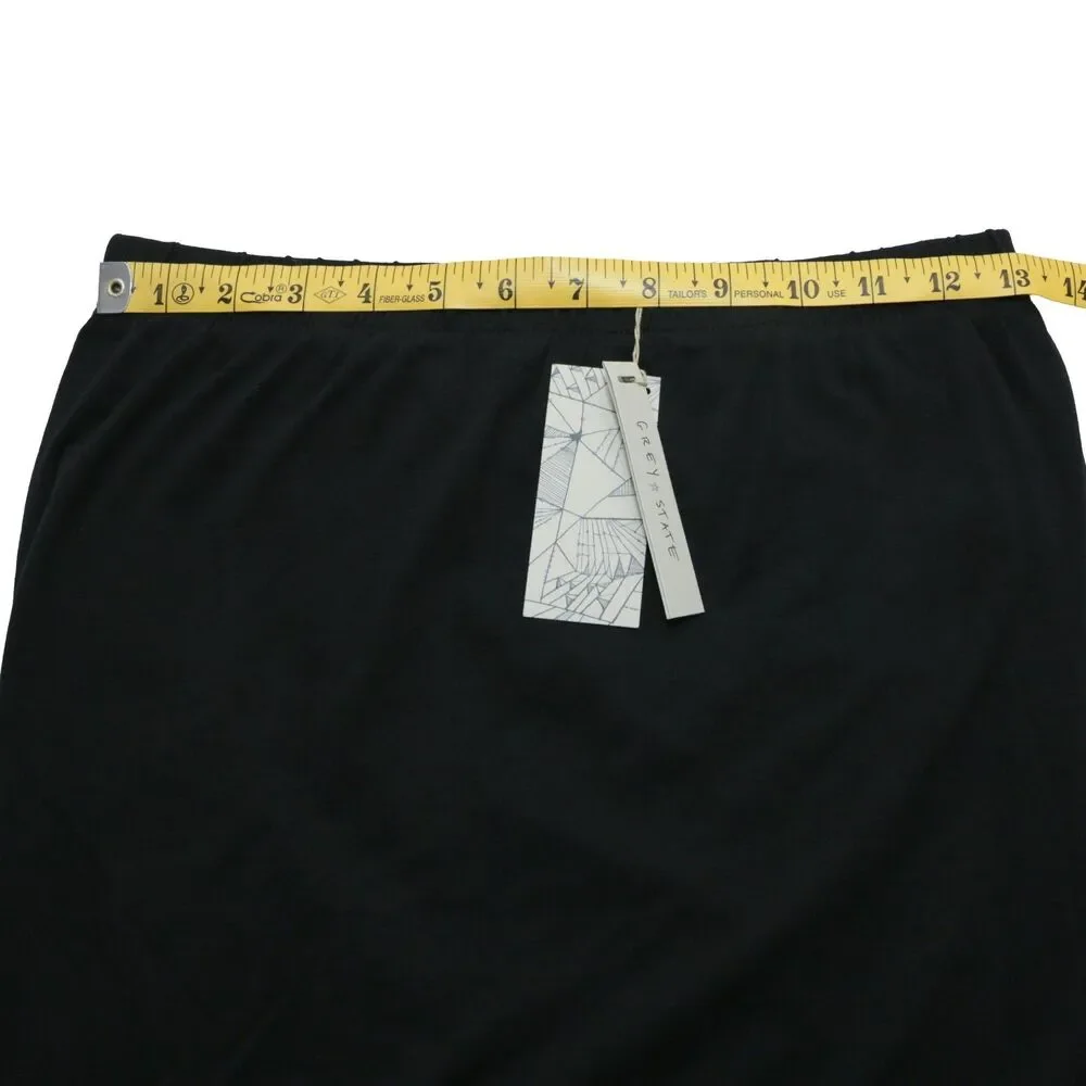 Grey State Sz 1 Marais Skirt Noir Black Stretch Pull On Casual Midi‎ Skirt Women